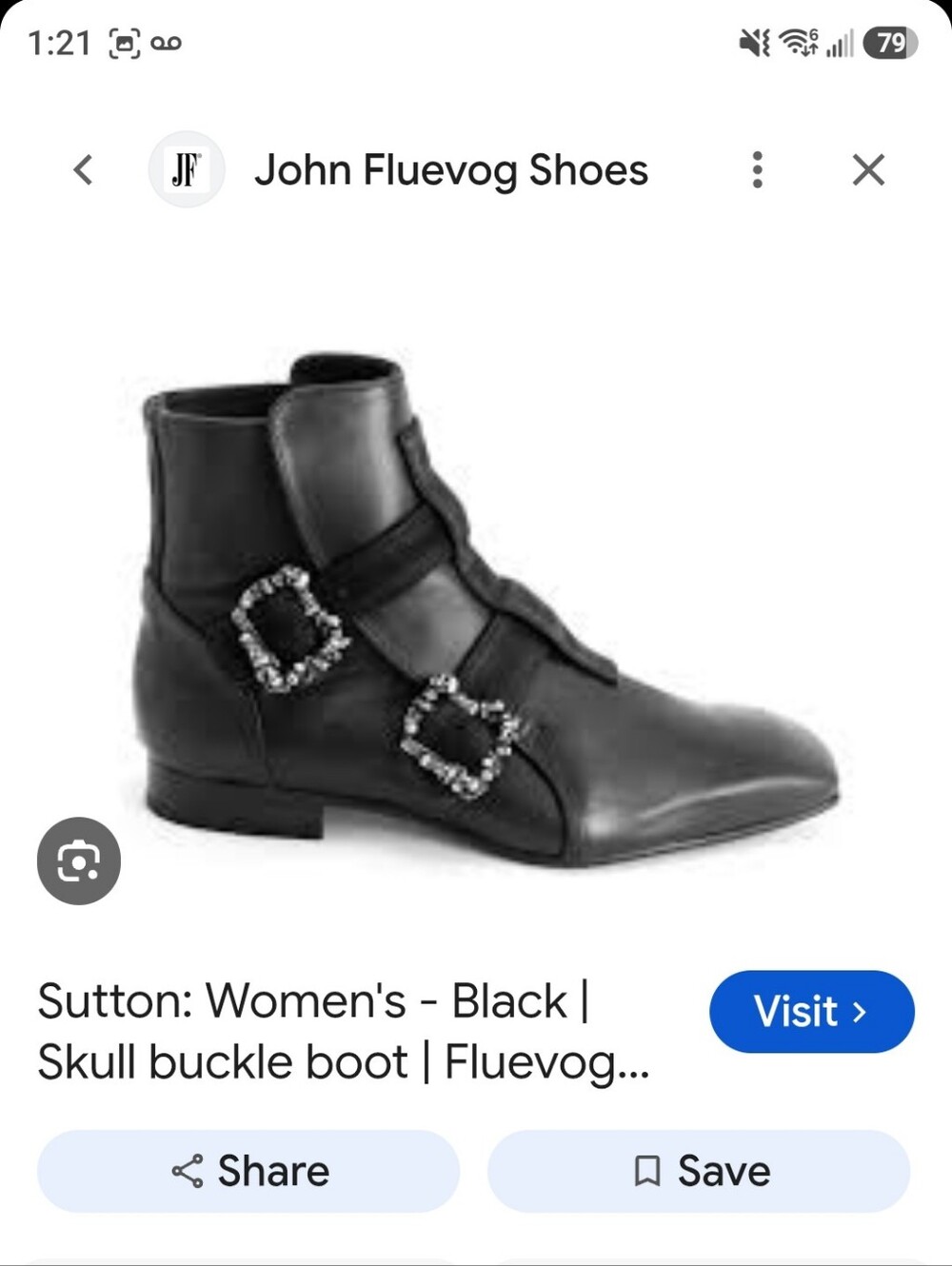 John Fluevog Black Leather Ankle Boots with Skull Buckles